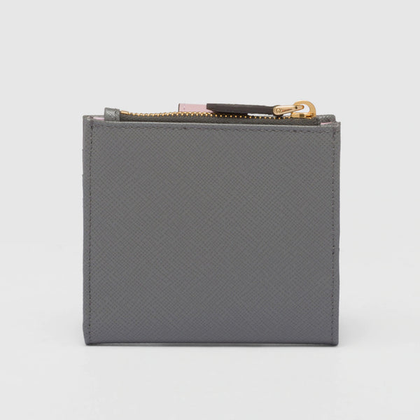 Small Saffiano and leather wallet