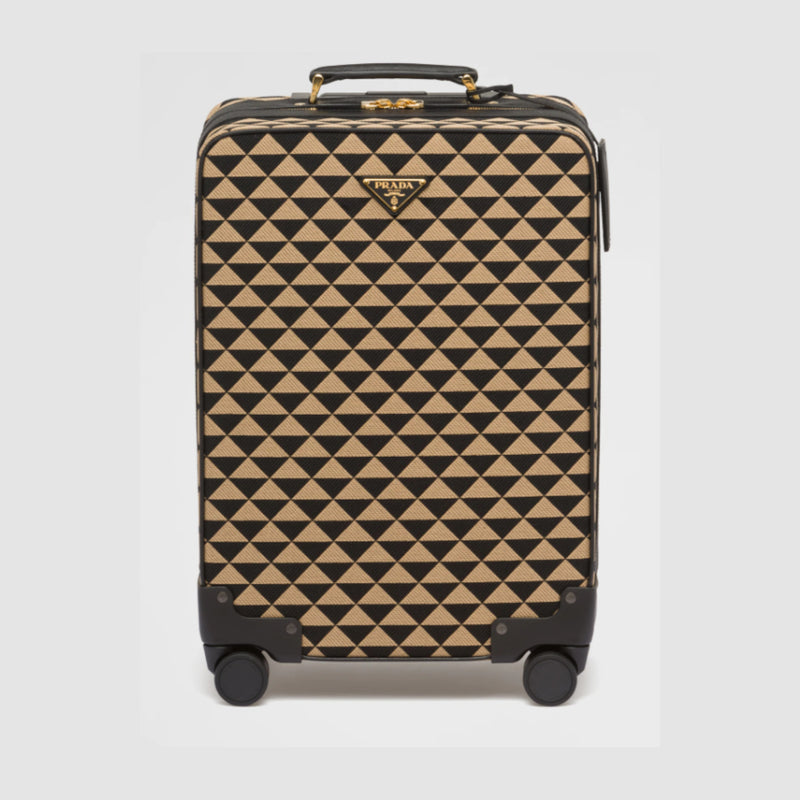 Prada Symbole embroidered fabric trolley