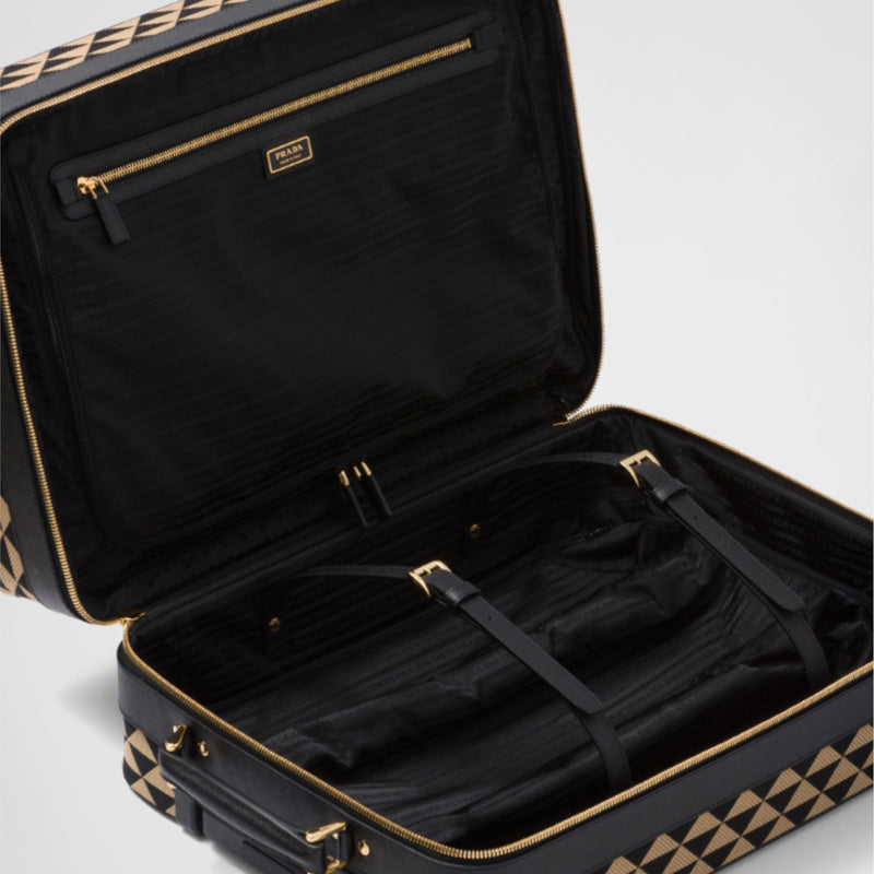 Prada Symbole embroidered fabric trolley