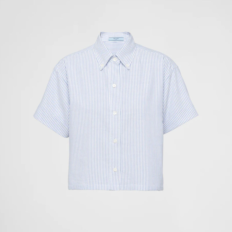 Short-sleeved Oxford cotton shirt