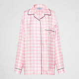 Gingham check twill shirt