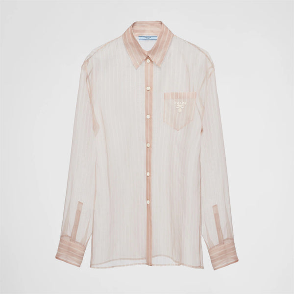 Embroidered poplin shirt