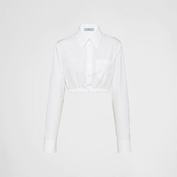 Embroidered poplin shirt