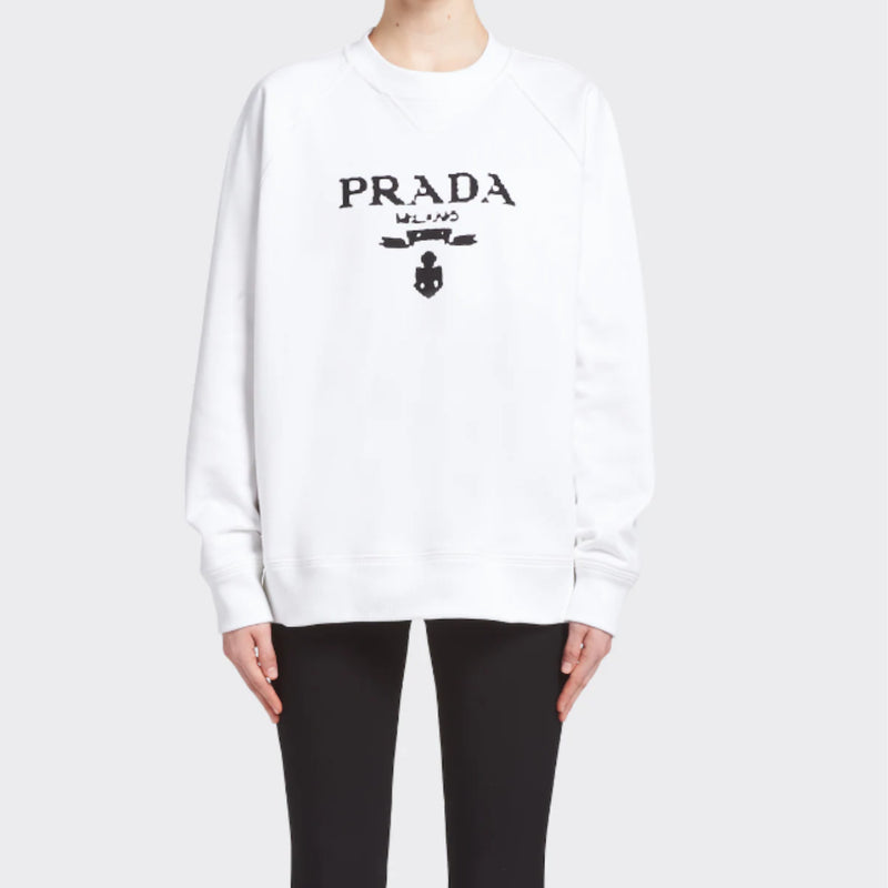 Oversized logo print jersey sweatshirt