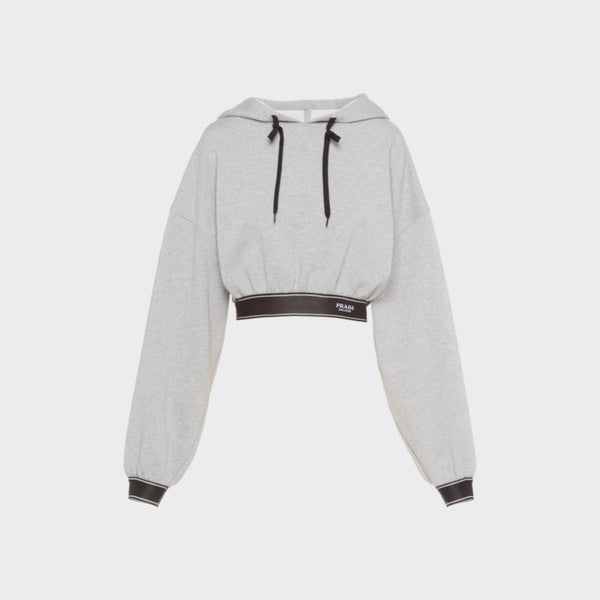 Cotton cropped hoodie