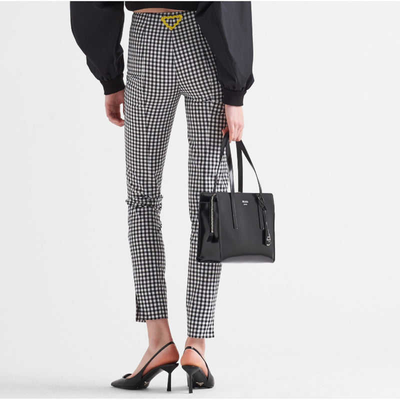 Stretch gingham check pants