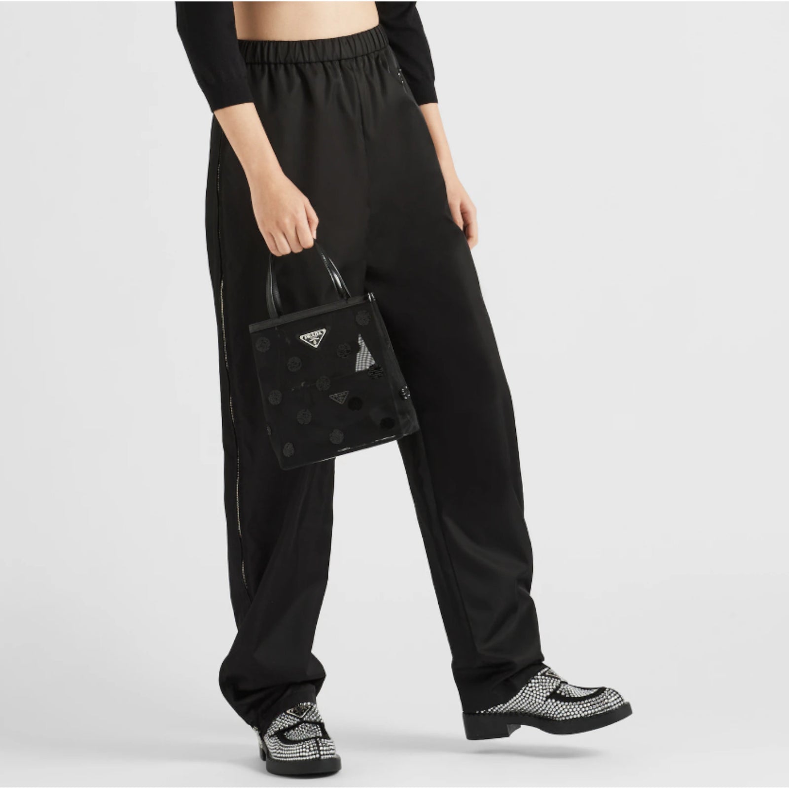 Womens PRADA Pants Trousers Nylon Black Size IT 40 US 4 | eBay