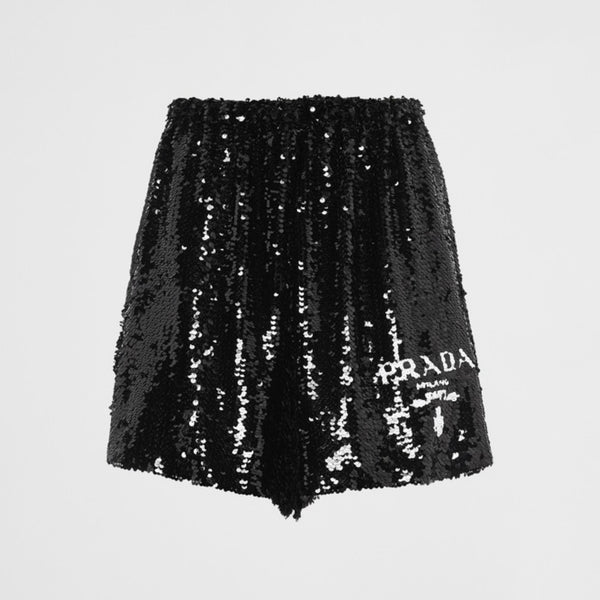 Sequin chiffon shorts