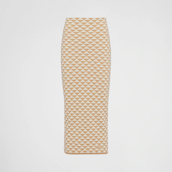 Jacquard cotton knit skirt