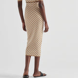 Jacquard cotton knit skirt