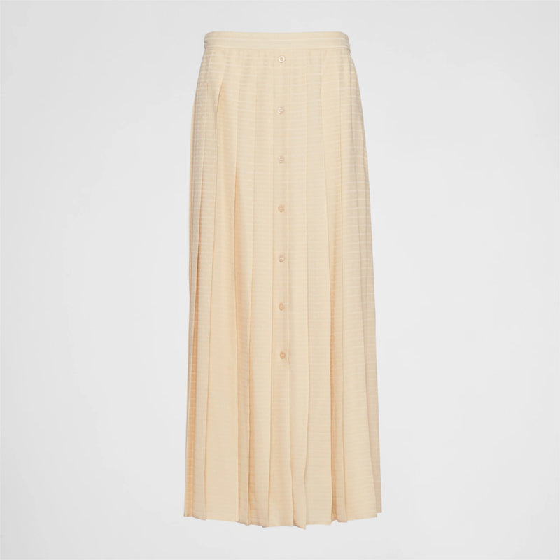 Crepe de Chine jacquard midi skirt