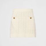 Cable-knit cotton miniskirt