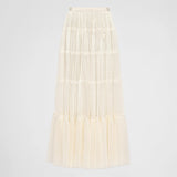 Long pleated tulle skirt