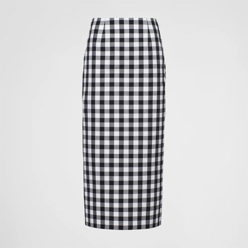 Gingham midi skirt