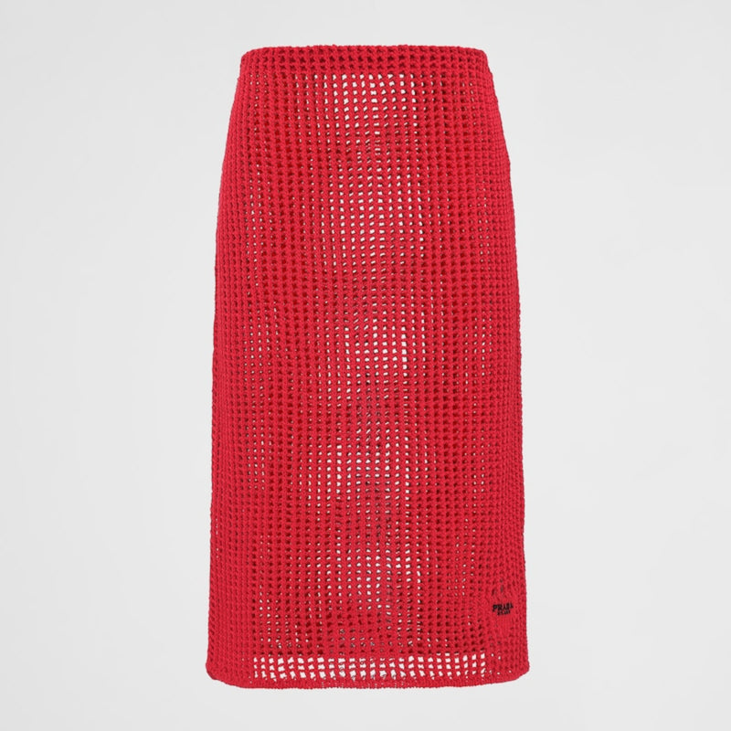 Openwork cotton skirt