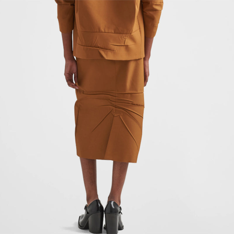 Gabardine midi-skirt