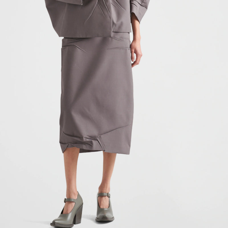 Gabardine midi-skirt