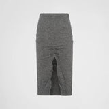 Wool and cashmere skirt with split
