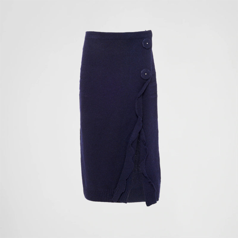 Wool and cashmere skirt with split