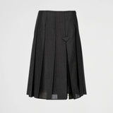 Pleated kid mohair midi skirt