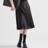 Pleated kid mohair midi skirt