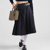 Gabardine midi skirt