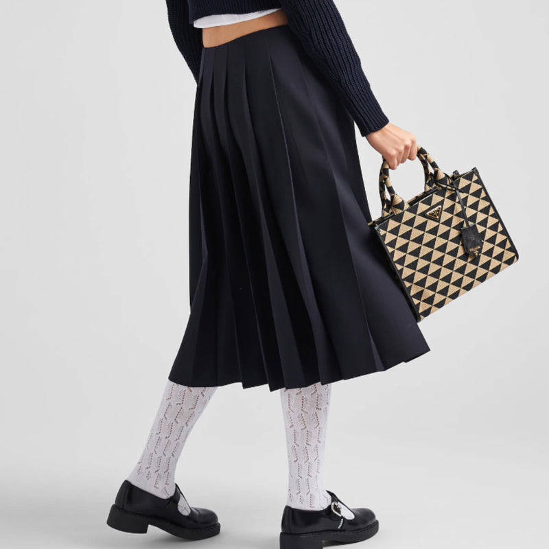 Gabardine midi skirt