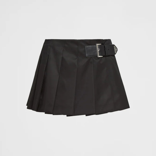 Pleated Re-Nylon miniskirt