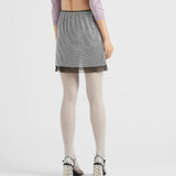 Chiffon mini skirt with micro studs