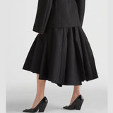 Pleated kid mohair midi-skirt