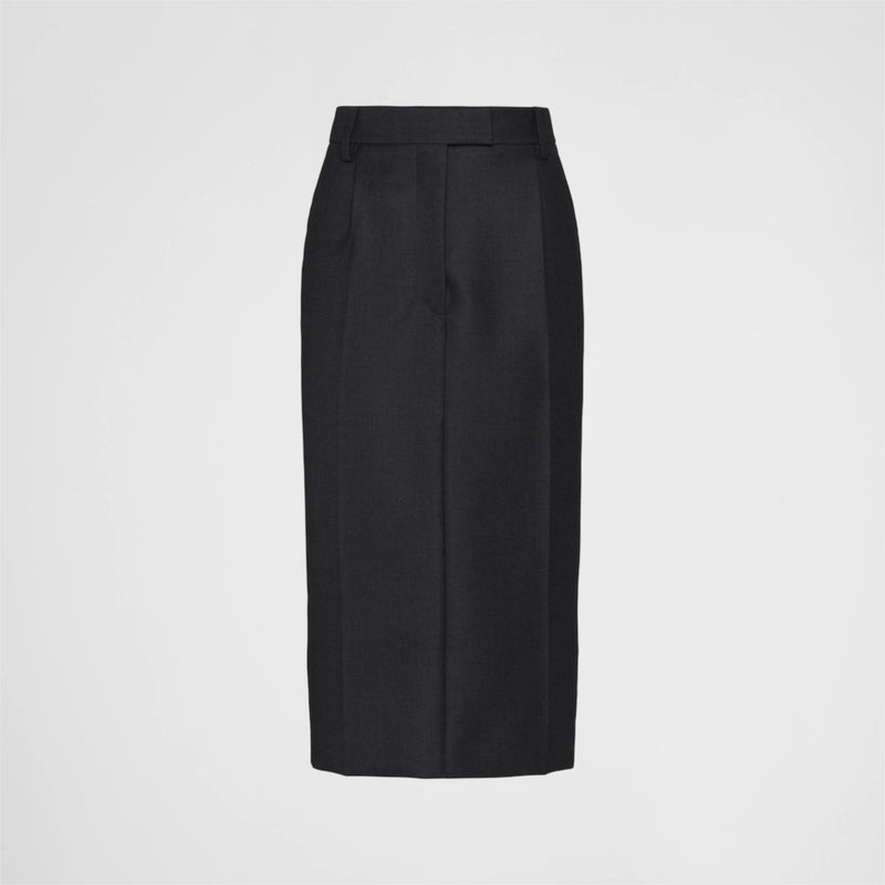 Wool gabardine skirt