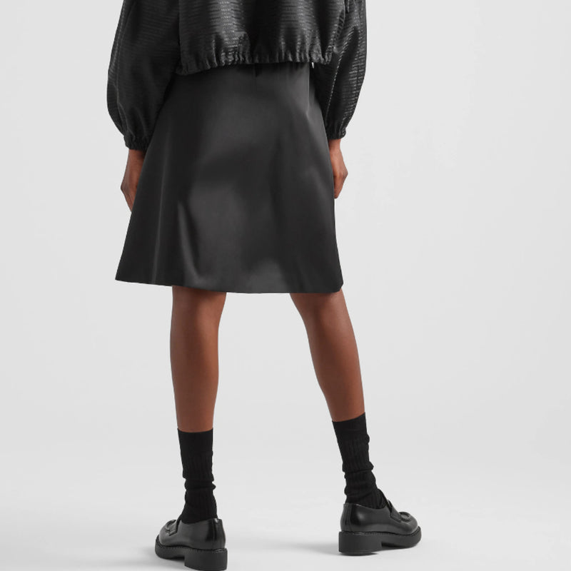 Re-Nylon Gabardine flared skirt