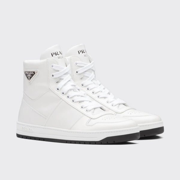 Downtown perforated leather high-top sneakers