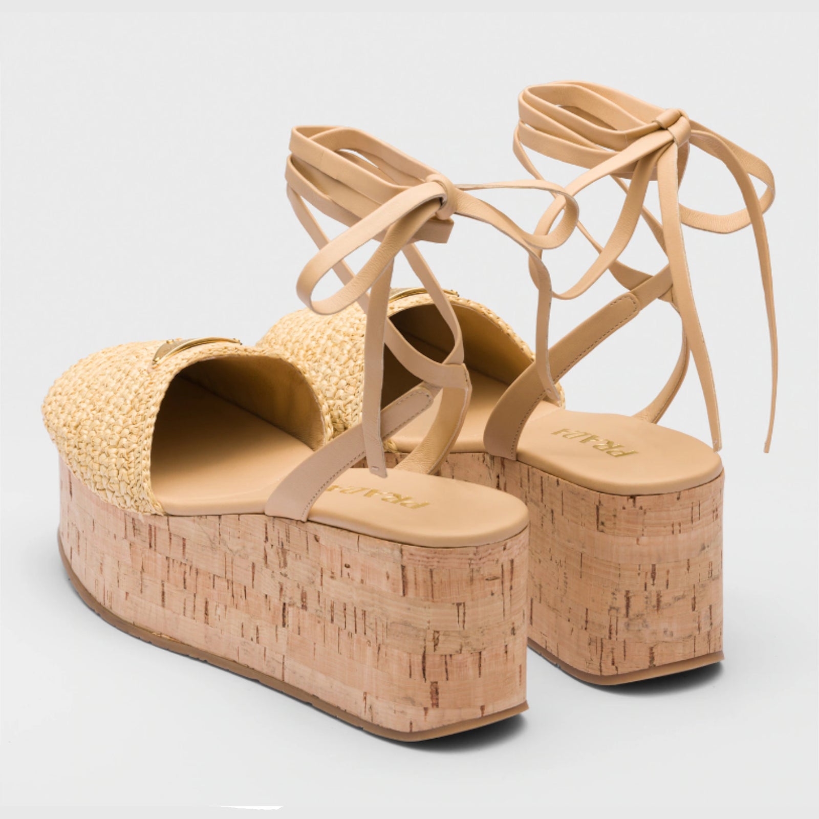 PRADA Crochet wedge sandals 1XZ760_70N_F0018_F_075 – BORDER-GARA