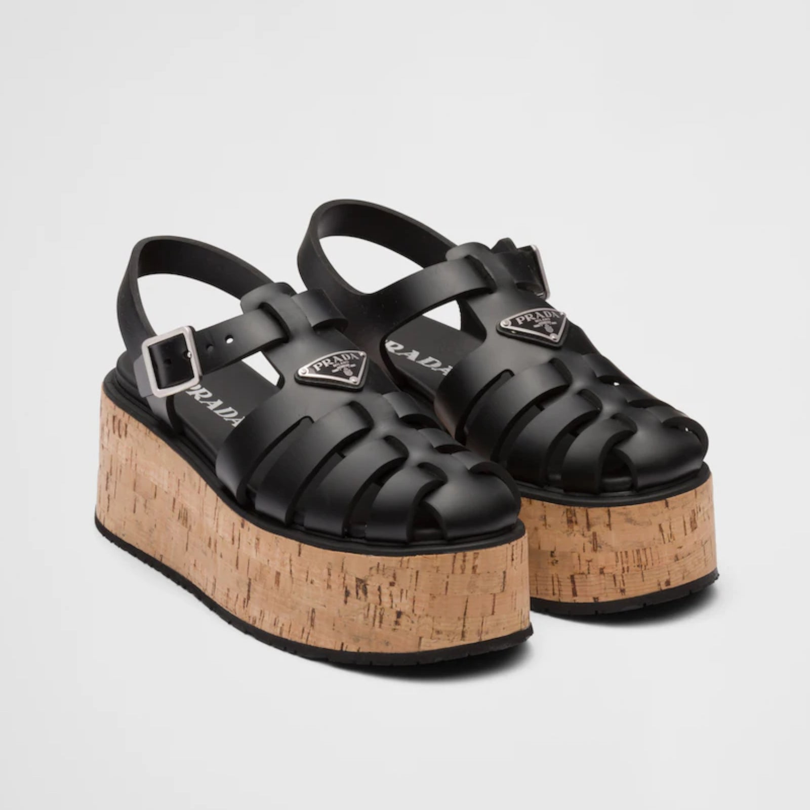 Prada platform wedge deals sandals