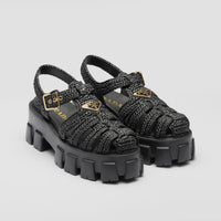 Monolith crochet cage sandals