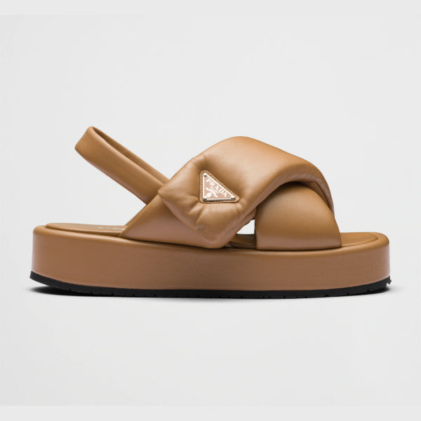 Prada Soft padded nappa leather wedge sandals