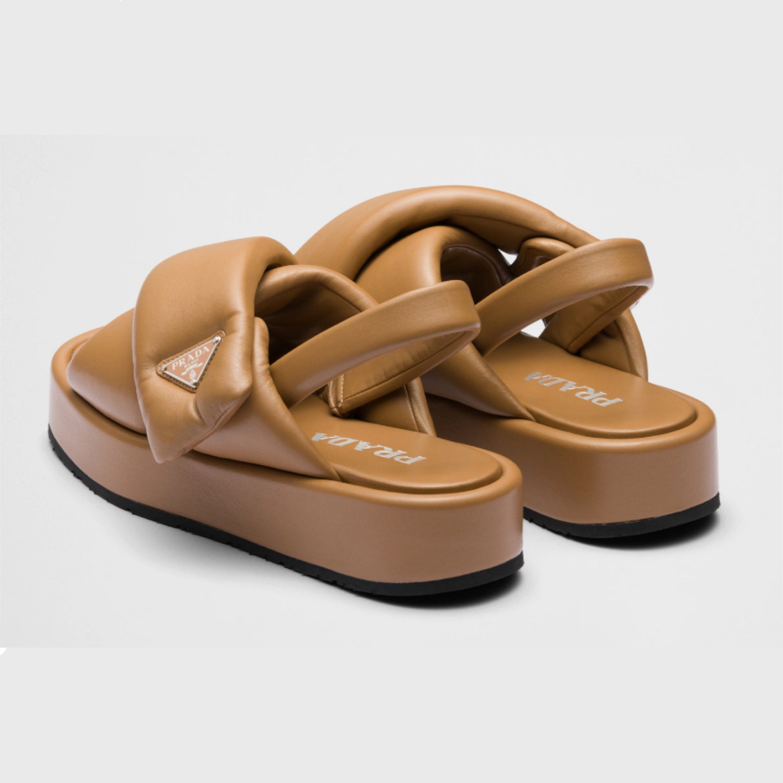 関税込◆送料無料!【PRADA】Soft Padded 35mm Wedge Sandals PRADA Prada Soft padded nappa leather wedge sandals