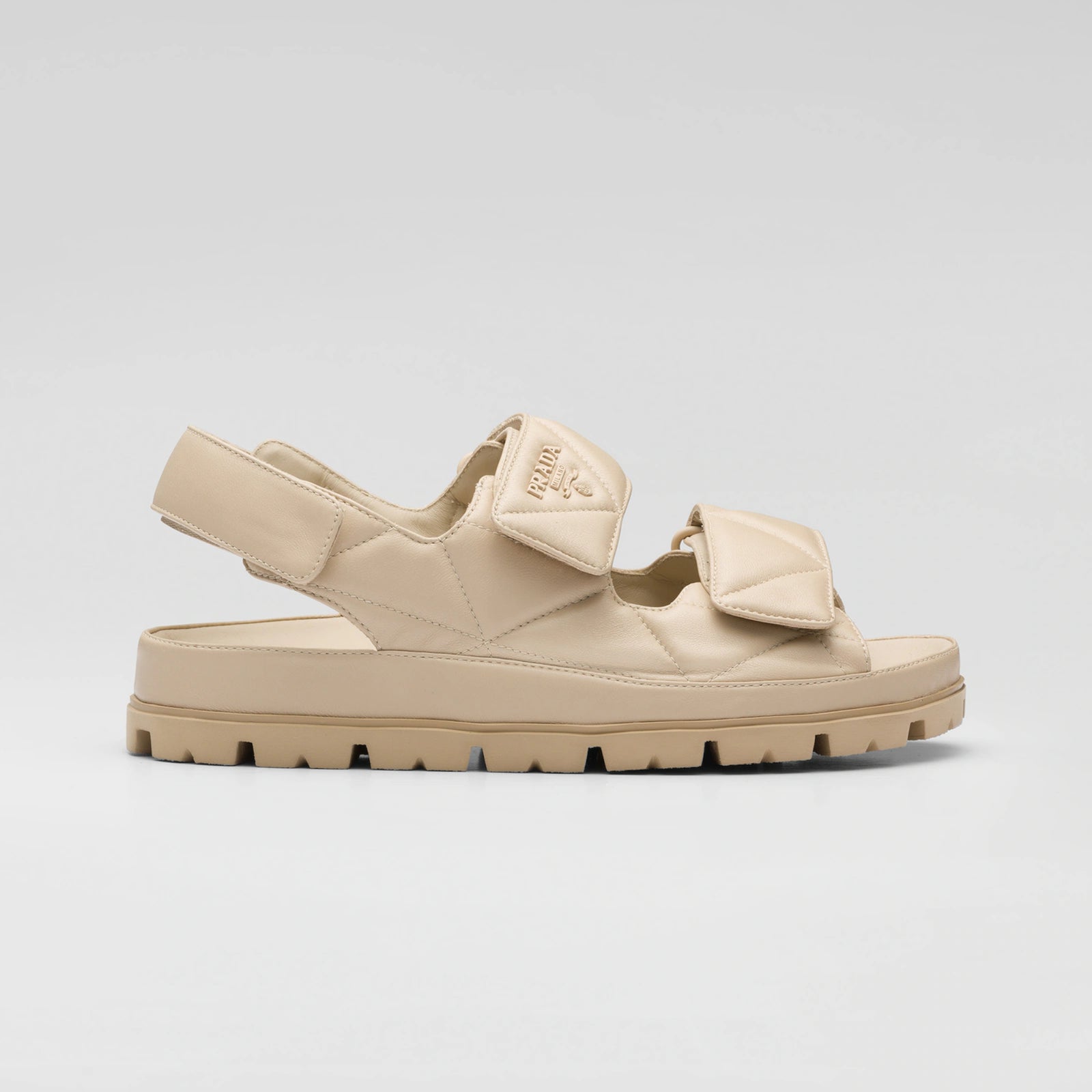 PRADA＊Padded nappa leather sandals パテッドサンダル＊送込 Prada Padded nappa-leather Slides | White | FARFETCH