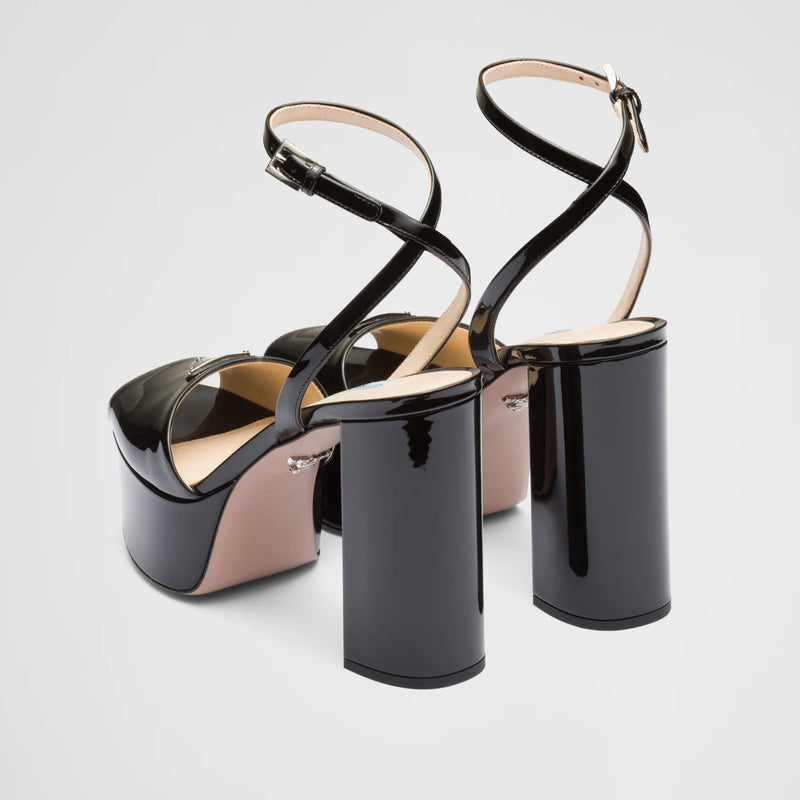 Patent leather platform sandals