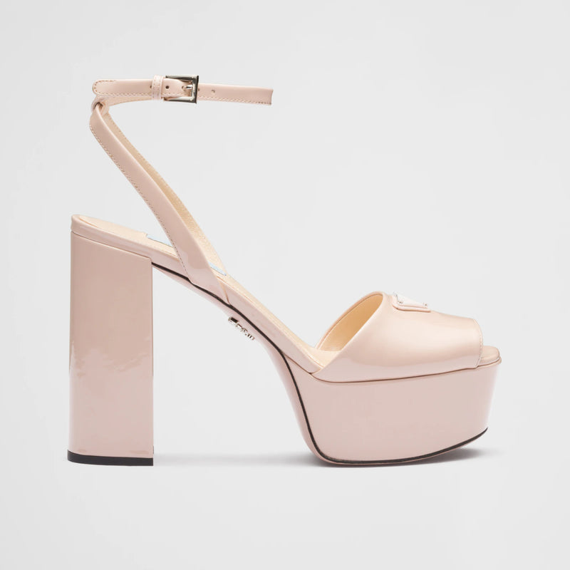 Patent leather platform sandals