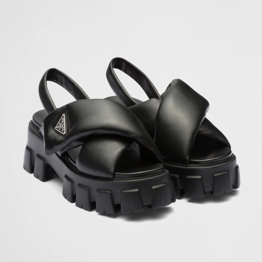 PRADA｜SANDALS (1X382N 3LKK F0002) Black Monolith Rubber Sandals | PRADA
