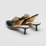 Patent leather slingbacks