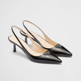 Patent-leather slingback pumps