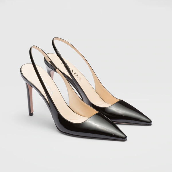 Patent leather slingbacks