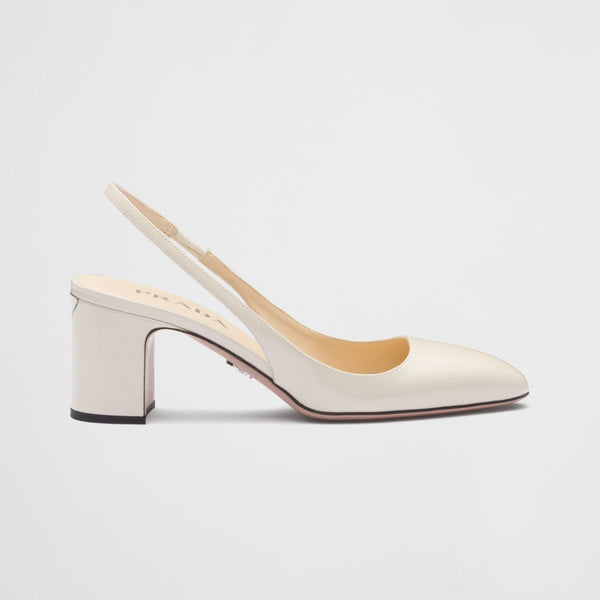 Patent-leather slingback pumps