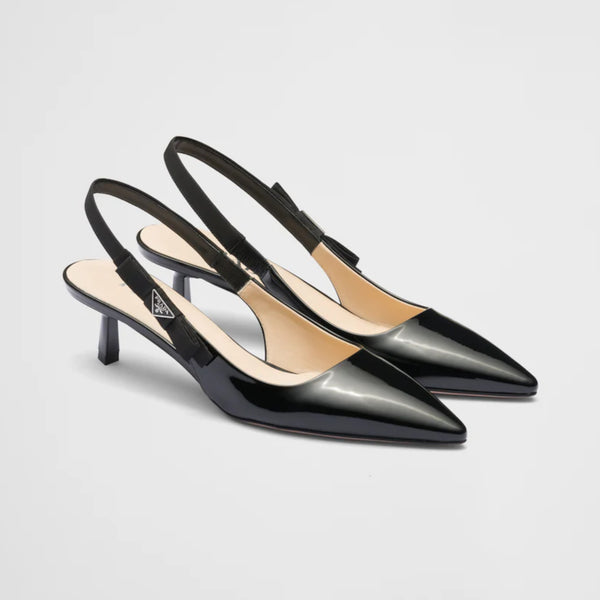 Patent leather slingbacks