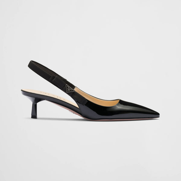 Patent leather slingbacks