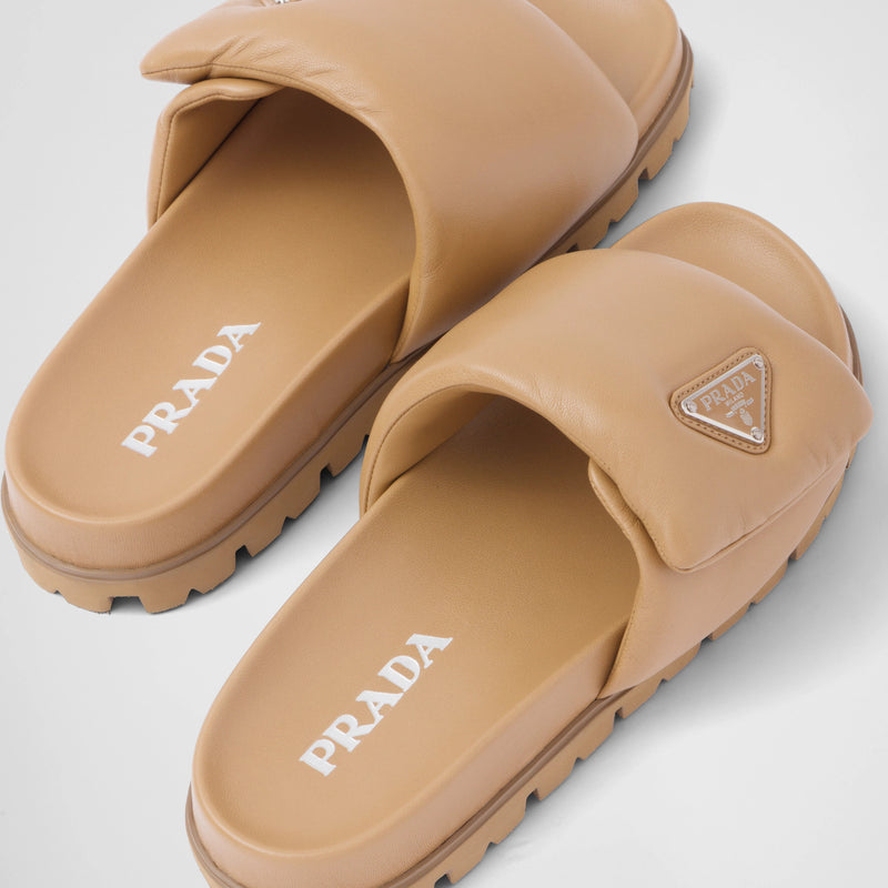 Soft padded nappa leather slides