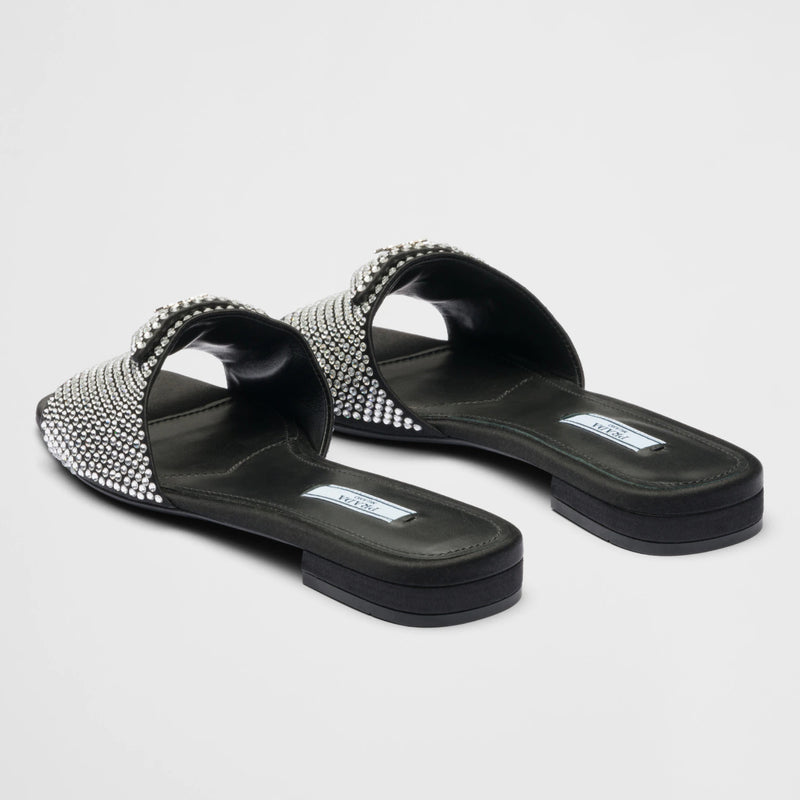 Satin slides with crystals